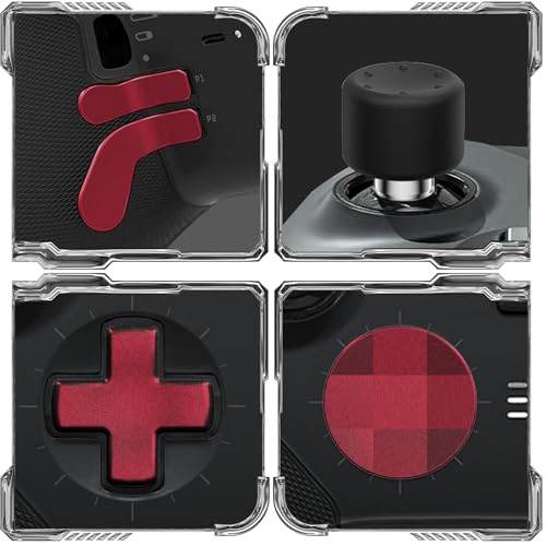 Image of CHARM FOCUS 16-in-1 Metal Thumbsticks Replacement Kits for Xbox Elite Series 2, Xbox Elite 2 Controller Accessories, Includes Magnetic Joysticks, Paddles, Silicone Caps, D-Pads, 1 Tool (Volcano Red)