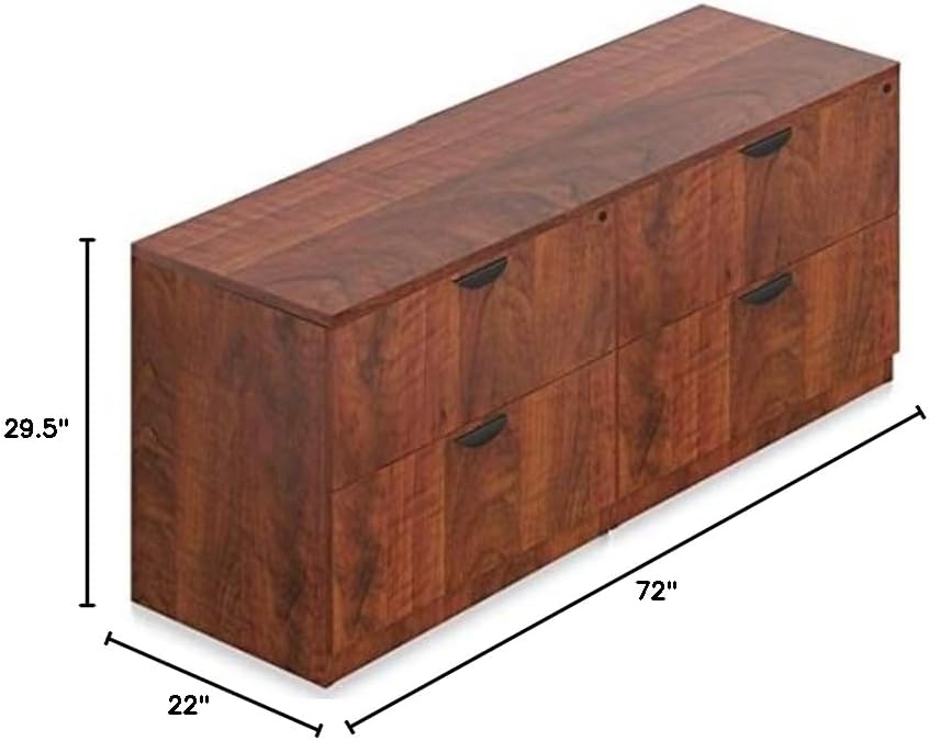 SL7122TOP-SL3622LF Lateral File Credenza, 72" w x 22" d x 29 1/2" h - American Dark Cherry
