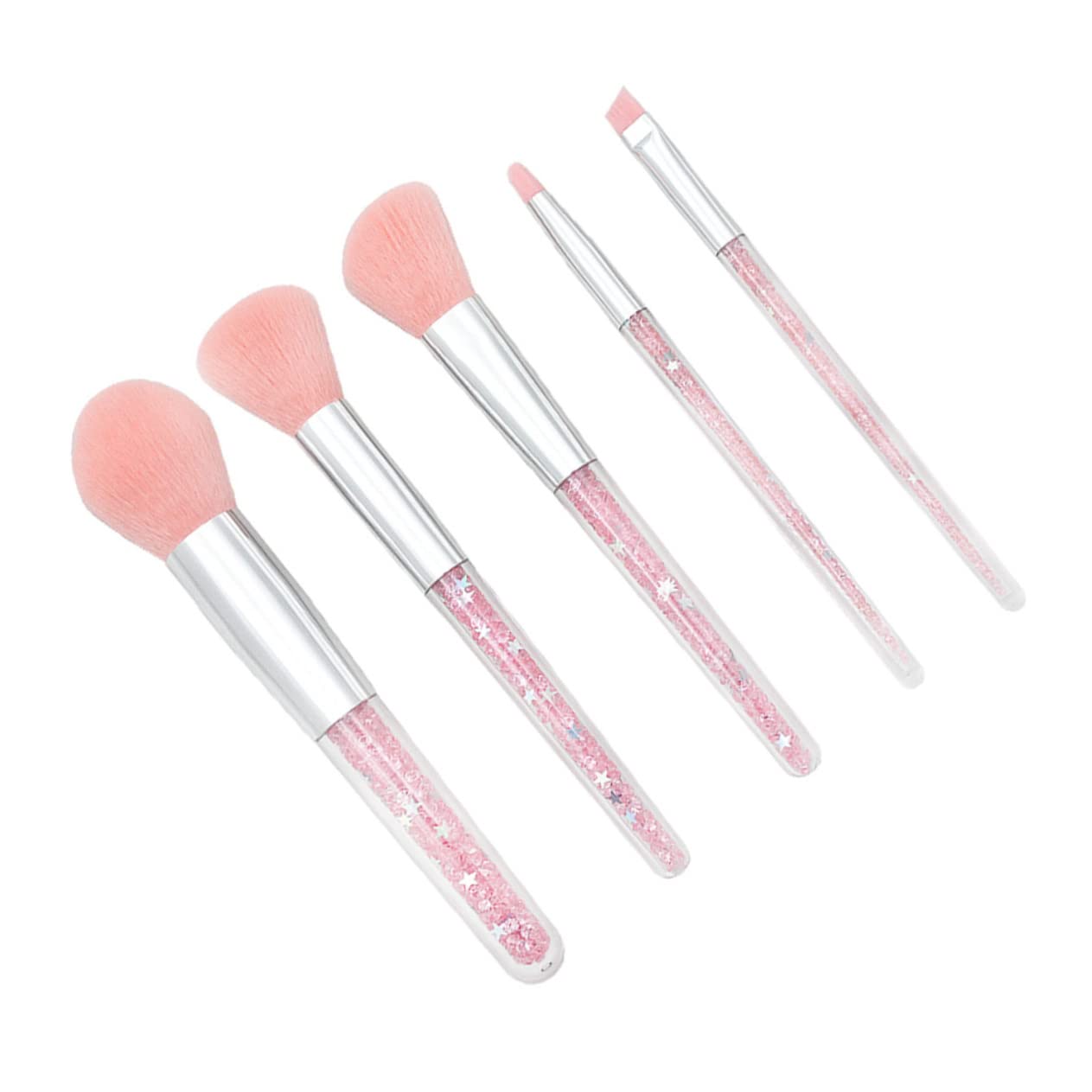 Healeved 15pezzi Pennelli Per Trucco Professionali Con Manico Trasparente e Setole Morbide Per Fondotinta Cipria e Sopracciglia Accessori Make up Per Donne