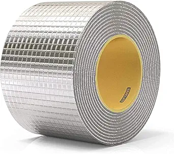 Delavala Aluminium Self Adhesive Foil Tape Permanent Leak Proof All Weather Patch, UV Resistant Rubber Tape Waterproof for Roof Pipe Repair Silver Super fix Sealing Aluminium Duct Repair Tape