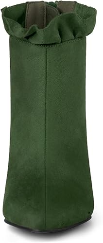 Miniatura 2 de Allegra K Botines con volantes y tacón de aguja puntiagudo para mujer