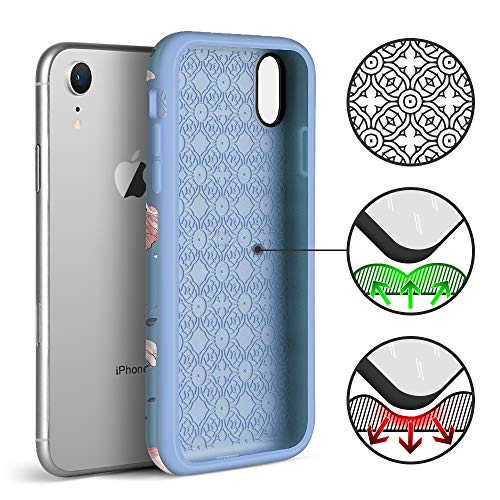 Maxcury Protective Case For Iphone Xr, Cute Flower Pattern For Girls & Women, Floral Sturdy Hard Back With Soft Silicone Rubber Bumper Cover For Iphone Xr 6.1 Inch #TOP4