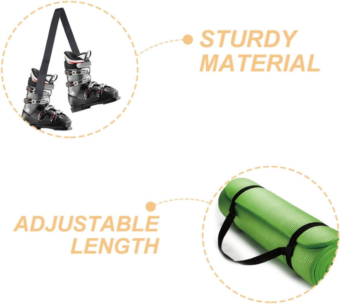 2pcs Yoga Mat Carrying Strap Adjustable Nylon Webbing Black 1.2m X | Multipurpose Holder for Roller Skates and Ice Skates, Quick Installation and Removal, Versatile Design for Easy Transport