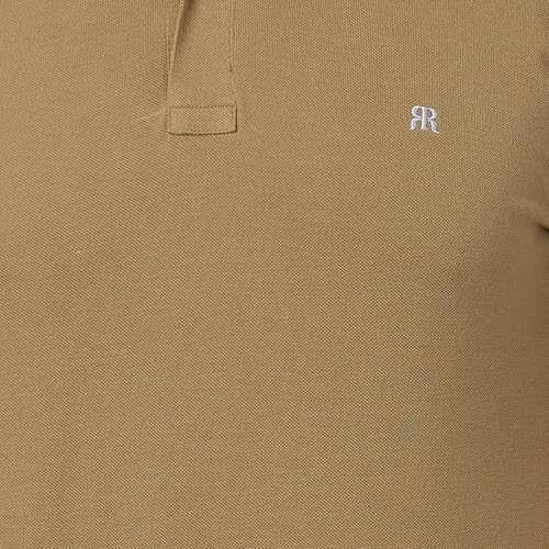 Image of Raymond Contemporary Fit Pure Cotton Solid Pattern Polo Neck Casual T-Shirt