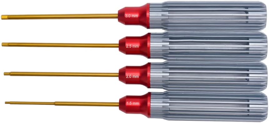 4pcs Hex Screw Driver Set 1.5mm 2.0mm 2.5mm 3.0mm Hex Screw Driver Set RC Hex Driver Set Titanium Hexagon Screwdriver Wrench RC Tool Kit for FPV Racing Drone RC Quadcopter Helicopter (Purple)