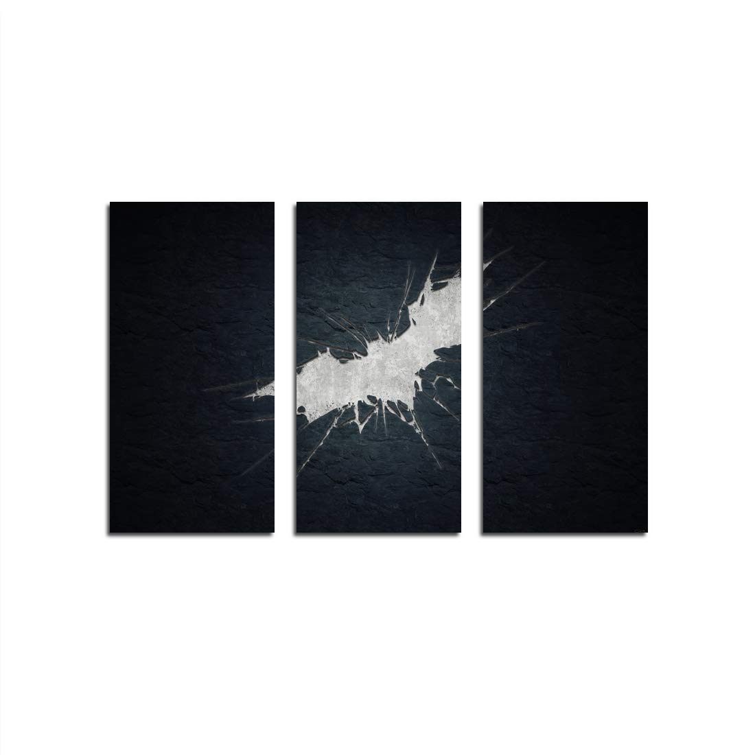 XtremeSkins Framed Canvas - Wall Decor for Living Room, Bedroom, Office, Hotels, Drawing Room (46in X 27in) - Batman Logo Cracked