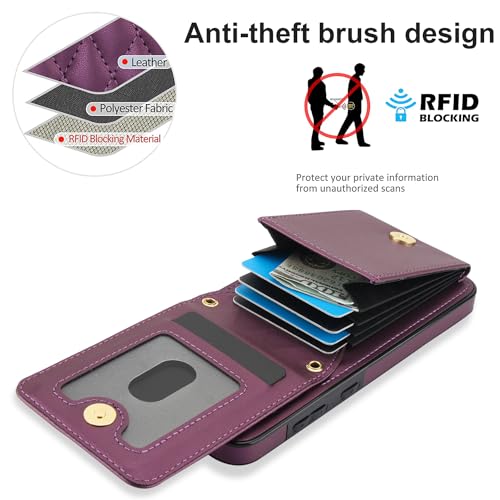 Coque Galaxy S24 Plus élégante Asuwish violet pour les déplacements professionnels - 6