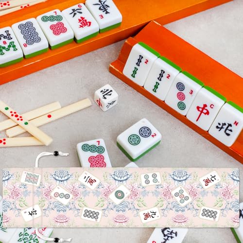 2 bolsas rosas con cordón para Mahjong 26 pulgadas miniatura 4