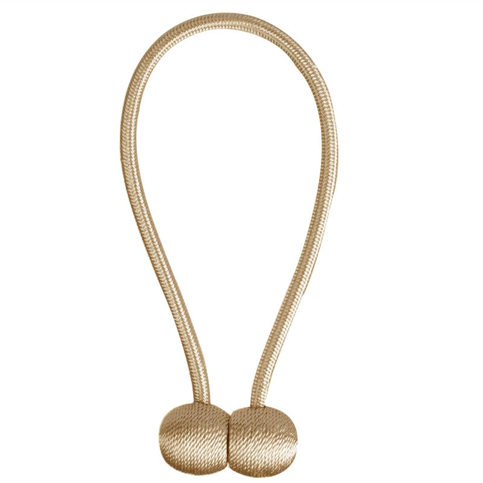 Embrasses de rideaux magnétiques, 2 pièces, rouleau coloré, accessoires, support, Clip retenue, sangle à boucle(Light Khaki)