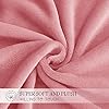 RYB HOME Pink Fleece Blanket Queen Size, Fluffy Flannel Lightweight Thermal Soft Bed Blankets for Couch Bed Sofa Ideal Gifts for Holiday Birthday, Incarnadine Pink, 60" x 80" #4