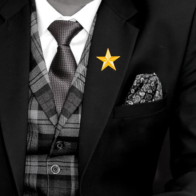 Plated Star Lapel Pins Badge Combo Set