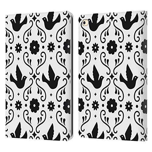 Protection iPad 9.7 étui portefeuille cuir Haroulita oiseau noir et blanc antichoc