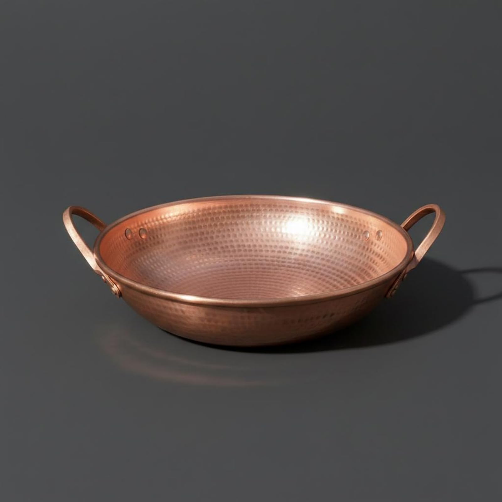 SNAPPSY Handmade Copper Wok Hammered Copper Wok Dimpled Stir Fry