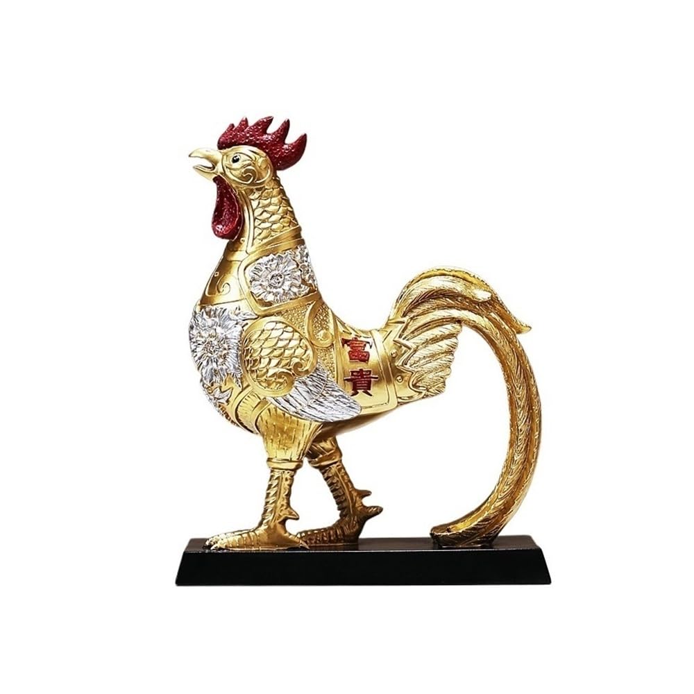 WQQYU6HKF Table Decorations Rooster Ornaments Chinese Style Study Living Room Entrance Decoration Handicrafts Art Statue(Gold)