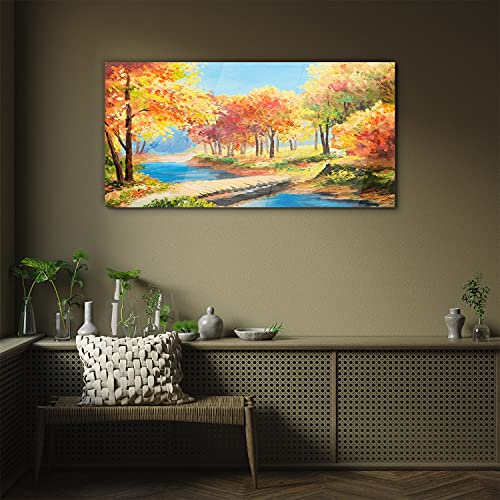 Tableau en verre 100x50cm Eau de Forêt pour salon moderne - 3