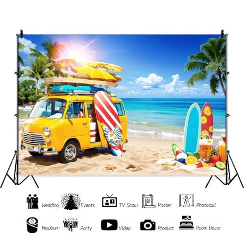 Fondo fotográfico 7x5ft playa océano verano tropical miniatura 3