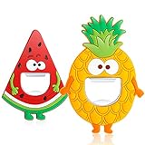 2 Stücke Kühlschrank Magnet Silikon Metall Flaschenöffner Ananas Flaschenöffner Wassermelonen Magnet Flaschenöffner Niedlich Cartoon Flaschenöffner Magnetischer Kappenfänger für Bier Cola