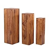 Tolles Deko Trio aus Massivholz zum stilvollen und individuellen Gestalten deiner Wohnräume.