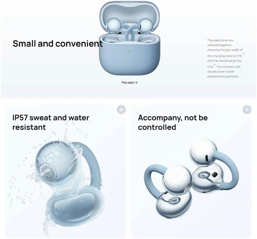 Global Version - HW FreeClip 2 Earclip Earbuds - Powerful Dual-Engine Smart Listening - Open Ear BT 6.0 Earphones (Black)