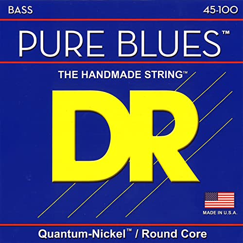 DR String PB-45/100 Pure Blues Jeu de cordes pour guitare basse - Les Beatles, Paul McCartney, John Lennon, RIngo Starr, George Harrison DR String PB-45/100 Pure Blues Jeu de cordes pour guitare basse