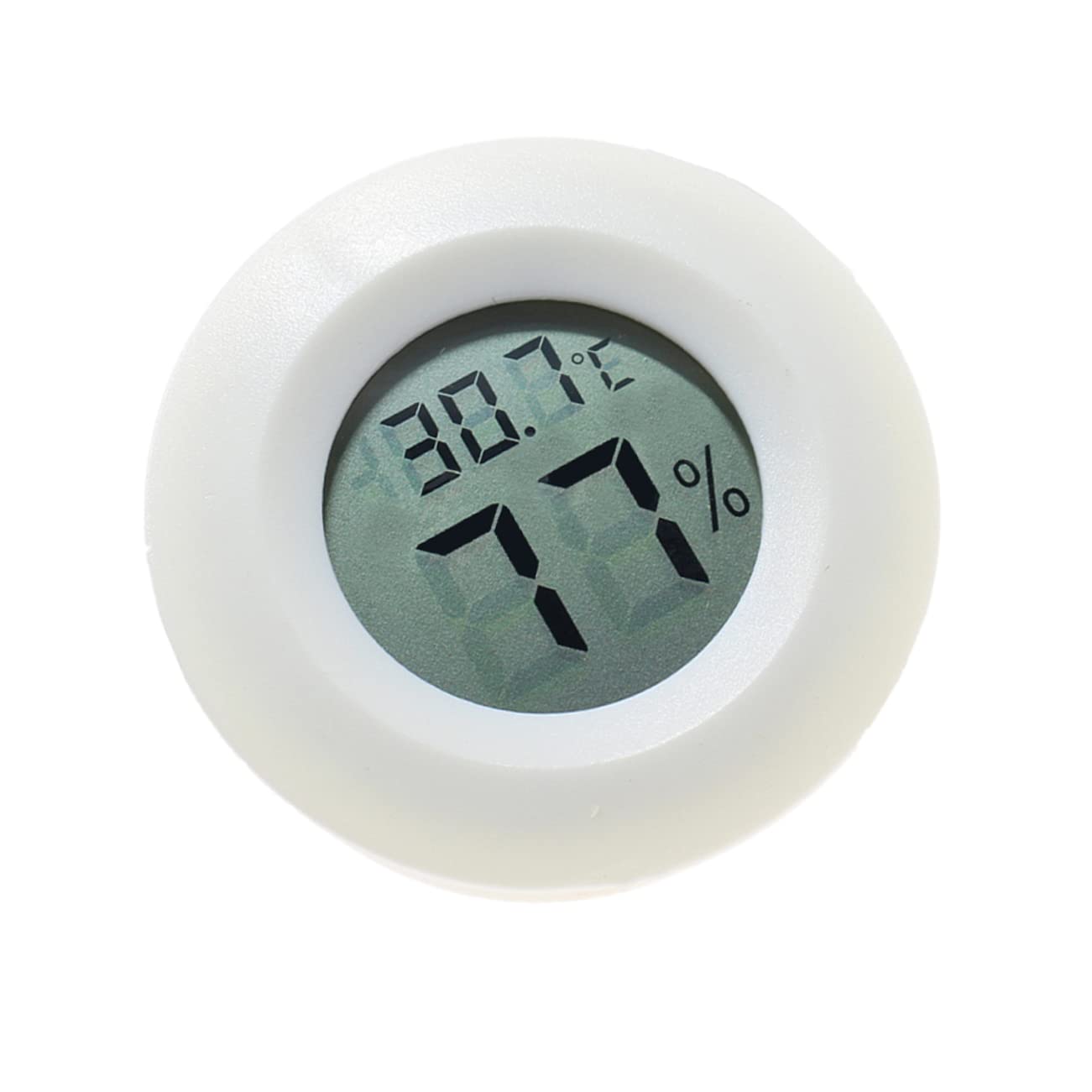 Yardenfun Box Humidity Meter Hygrometer Digital Thermometer Digital Temperature Meter Outdoor Small Indoor Reptile Humidity Gauge Humidity Gauge for Reptiles Small Pet White Round
