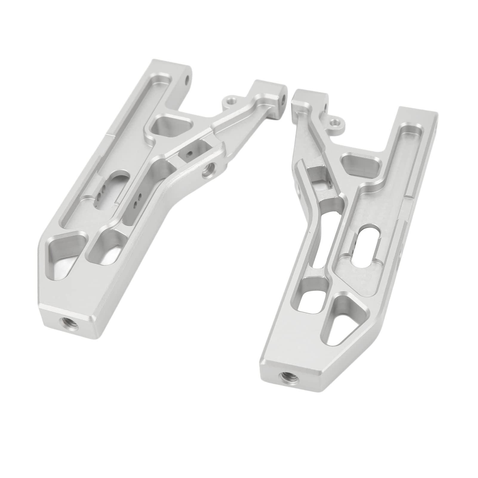 2 Stück RC-Vorderachse mit unteren Schwingen, silberne Aluminiumlegierungs-Aufhängungsarme für Corally Kronos 6S 1/8 Monstertruck, Metall-Ersatz-Arme mit verbesserter Haltbarkeit