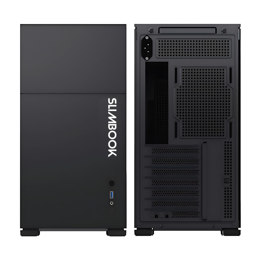 Caja PC SOBREMESA D41 STD SLIMBOOK | ATX/Micro ATX/Mini ITX | Pantalla Frontal | Vidrio Templado | Negra.