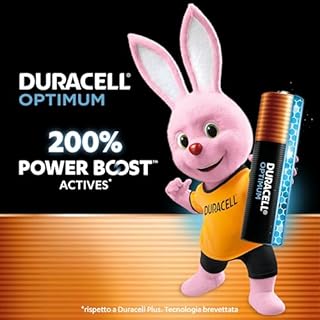 DURACELL Optimum AAA Batterie (Confezione da 12​) – Batterie Alcaline da 1,5 V – 200% Più Attivi Power Boost – Soddisfano le Esigenze dei Dispositivi Moderni – 100% Riciclabili – MX2400