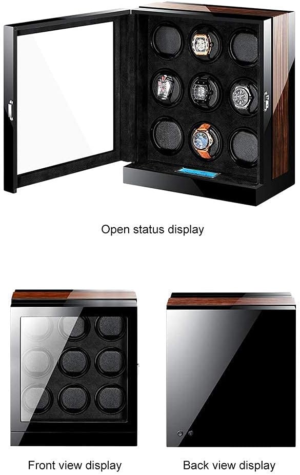 Watch Winder for Automatic Watches Piano Finish LCD Display Touch Screen Built-in Illumination Fit Man Women Watches (24+0)