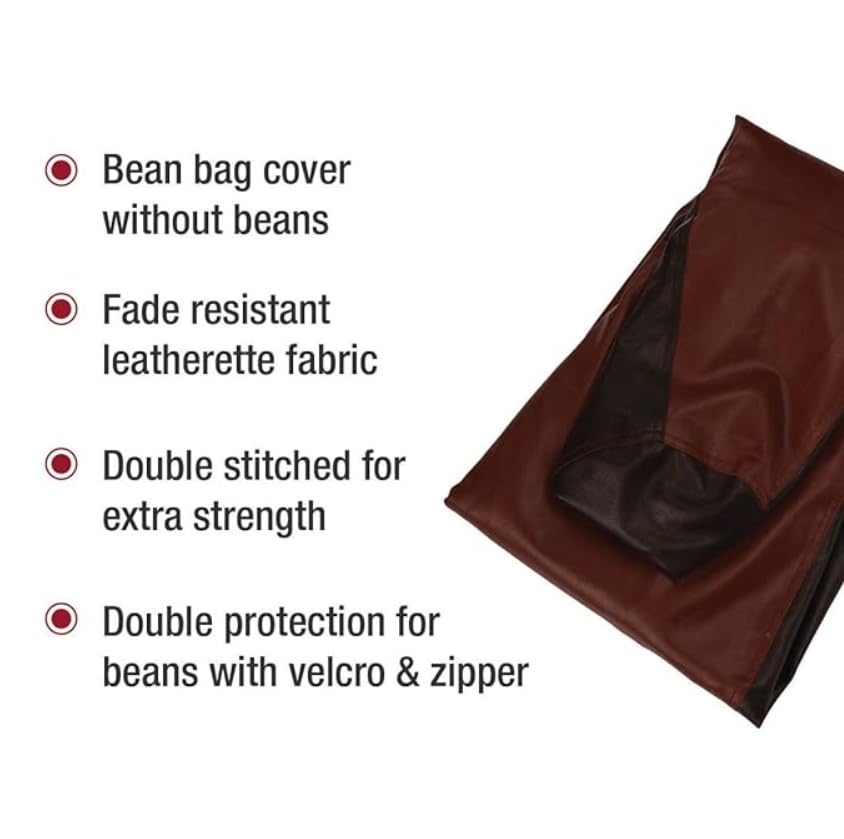 Image of LABEL NJ Bean Bag Cover (Without Beans) Single Color PIPEIN Original Faux Leather for Home Decor Bean Bag Ideal for Office and Home