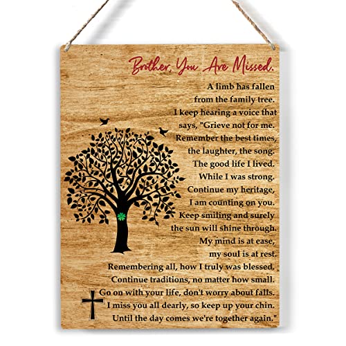 Memorial Gifts for Loss of Brother - Sympathy Gifts for Loss of Brother, Loss of Brother Sympathy Gifts, Bereavement Gifts for Loss of Brother Wood Hanging Signs Plaque 8