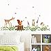 decalmile Pegatinas de Pared Animales del Bosque Vinilos Decorativos Ciervo Hierba Verde Adhesivos Pared Habitación Infantiles Dormitorio Salón