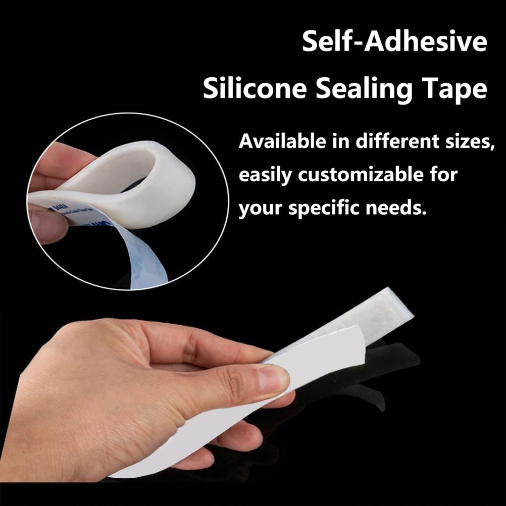 Cinta de Sellado de Silicona 1m Autoadhesiva para Puertas y Ventanas Bloquea Corrientes de Aire Polvo y Ruido Exterior Instalación DIY Fácil,30mm*50mm