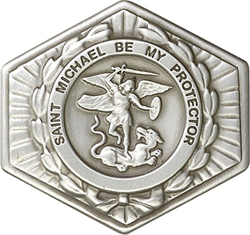 Argento antico St. Michael la clip della visiera