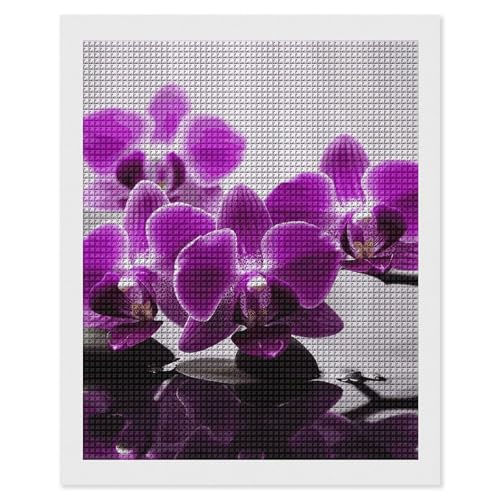 Peinture diamant violette orchidée pour relaxer votre esprit au salon
