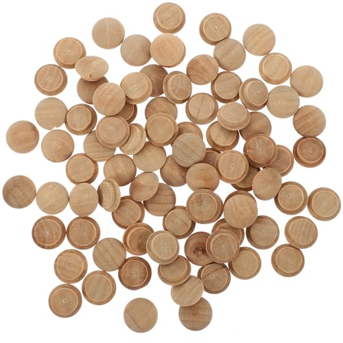 SEWOART Tapones de Madera Dura para Agujeros de Tornillos 20mm X 15mm, 100 Unidades, Tapones de Orificio de Repuesto para Muebles y Escaleras, Cubre Tornillos Decorativo para Bricolaje