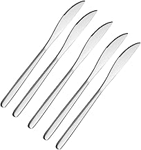 Stainless Steel Dinner Knives Set - Everyday Use Table Knife Set for Dining, Butter & Steak, Rustproof, Dishwasher Safe Cutlery for Home, Hotel & Restaurant Use (Silver, 5)