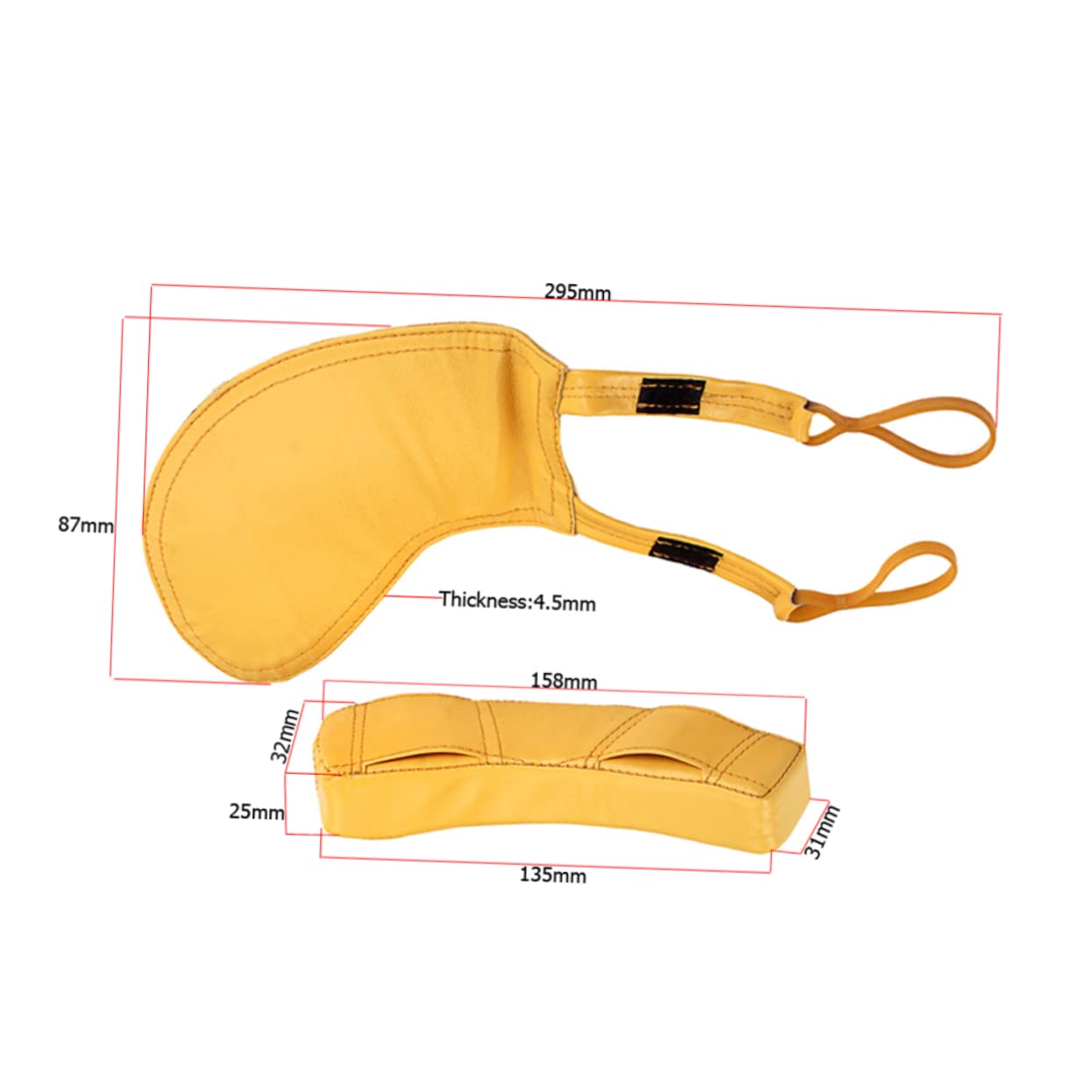 Coussin de Violon B499 en Peau de Mouton Taille 1/4 à 1/2 | Jaune, Couture Manuelle Soignée, Modèle Détachable, pour Fiddle et Violon