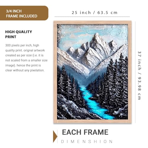 Image of kotart Mountain view Wall Art Home Decoration | Aesthetic Floral Paintings With Frame For Living Room Bed Room Hotel Wall Decor Digital Reprint (19x25 inch)