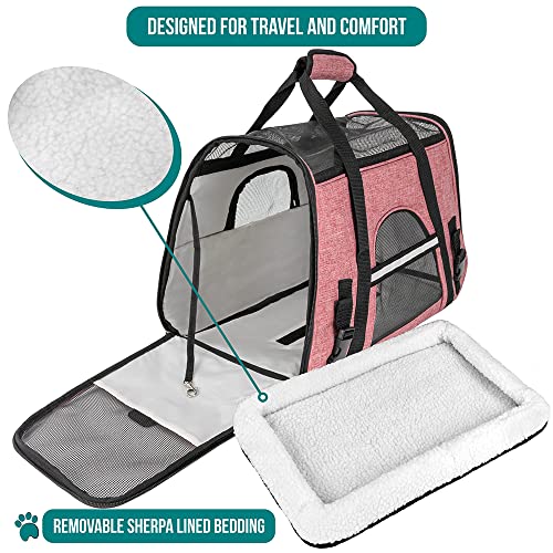 Premium Airline Approved Soft-Sided Pet Travel Carrier by PetAmi Ventilated, Comfortable Design with Safety Features Ideal for Small to Medium Sized Cats, Dogs, and Pets