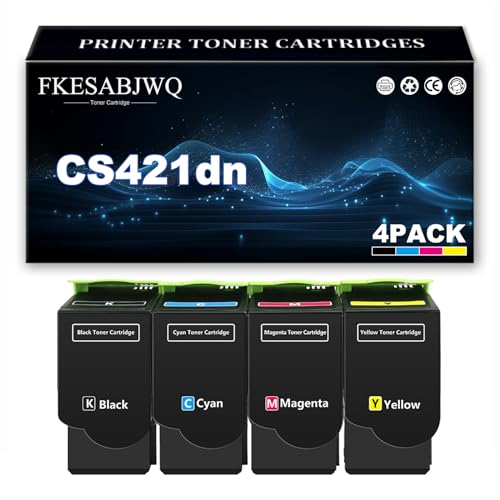 Compatible Toner Cartridges for Lexmark CS421dn CX421adn CS521dn CX522ade CS622de CX622de CX625ade Printer, 78C20K0 78C20C0 78C20M0 78C20Y0 Toner Cartridge Replacement,4 Colors-1 Pack