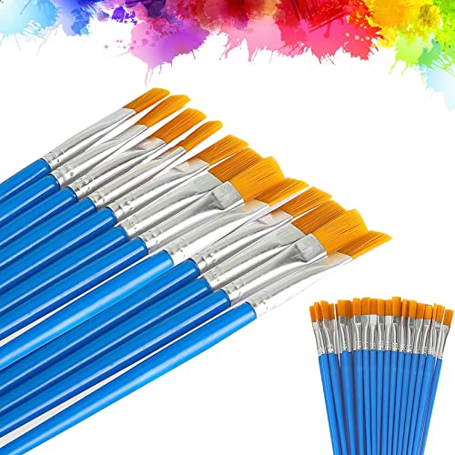 50 Pièces Petits Pinceaux Plats Petit Pinceau Plat Pinceau Petit Petit Pinceau Peinture Fin Et Plat Pinceau Silicone Peinture Pinceaux Art Pinceau à Dessus Plat Pour Enfants, Débutants, Professionnels Cover
