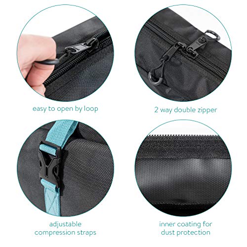 Navaris Bolsa de ski de 170CM - Funda para un par de esquís y Bastones - Portaesquís y Bastones de esquí Alpino de Color Negro petróleo - imagen 2