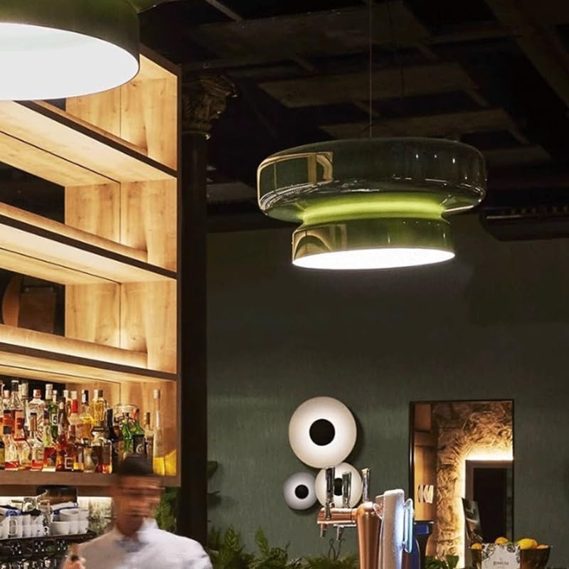 Lámpara colgante de cristal transparente con luz LED de tres colores para iluminar la cocina 5