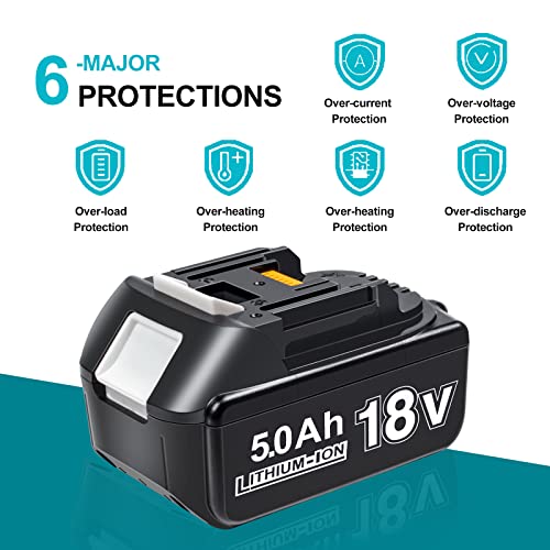 DTK BL1850B Batteria di Ricambio per Makita 18V