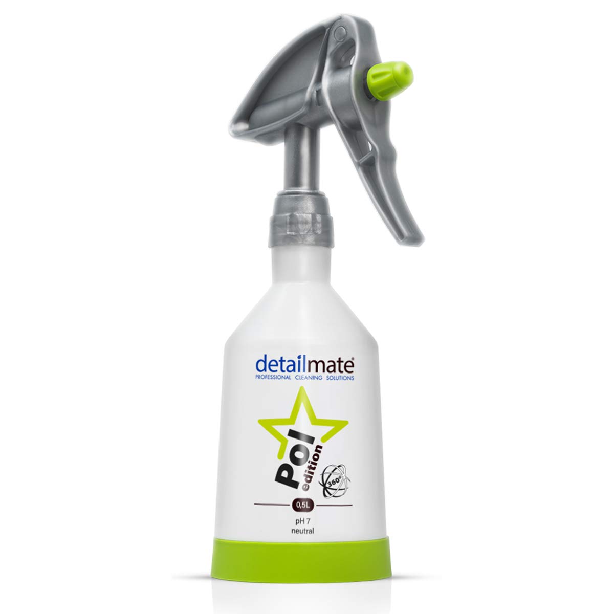 detailmate Made by Kwazar Mercury Super PRO+ 360 Degree Spray Bottle 0.5 Litre Pol Star Edition, Suitable for Koch Chemie Pol Star, with Double Action Trigger System and 360 Degree Function