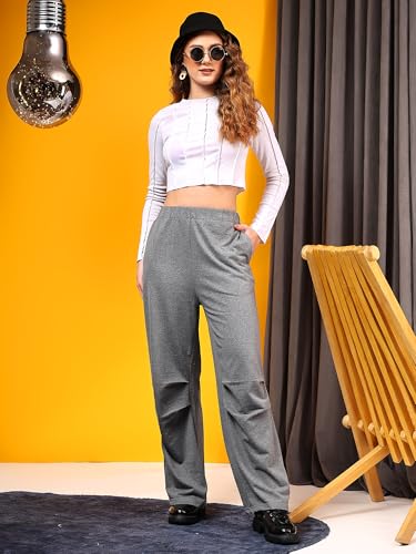 Image of KOTTY Women's Stretch Fit Mid Rise Comfortable Stylish and Fashion Stretchable and Versatile Trackpants