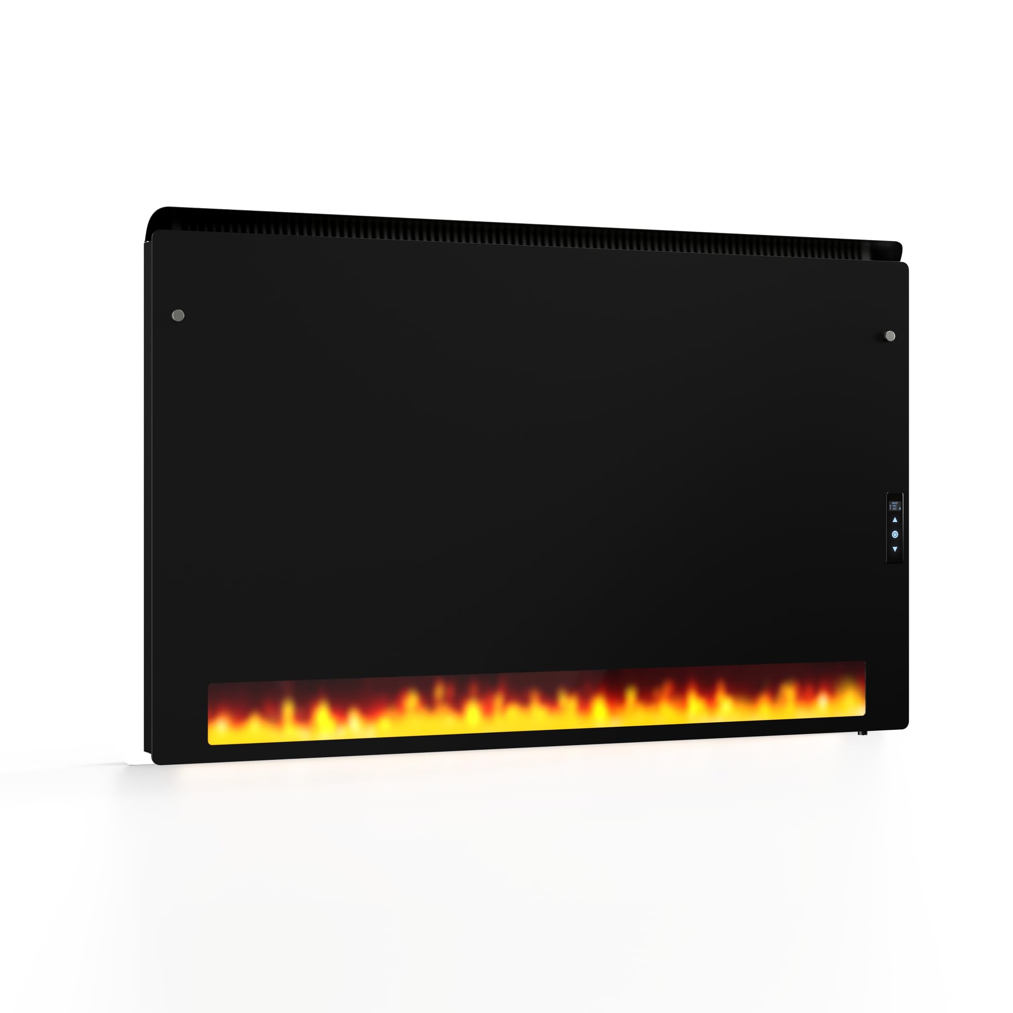 KLARSTEIN Calefactor Infrarrojo, 1110W - Montaje en Pared, IPX4, Efecto Llama, Vidrio Templado, Tecnología de Grafeno, Pantalla LED Táctil, Calefacción Eficiente para Baño & Hogar