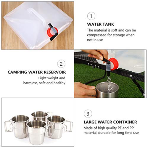 Tanque de água dobrável dobrável BESPORTBLE, recipiente de água dobrável portátil para armazenamento