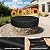 Onlyme Fire Pit Cover Round for In-Ground Fire Pits, 68-71 Inch Weather-resistant Large Round Stone Outdoor Firepit Cover for Garden Patio Backyard, 71*9Inches, Black